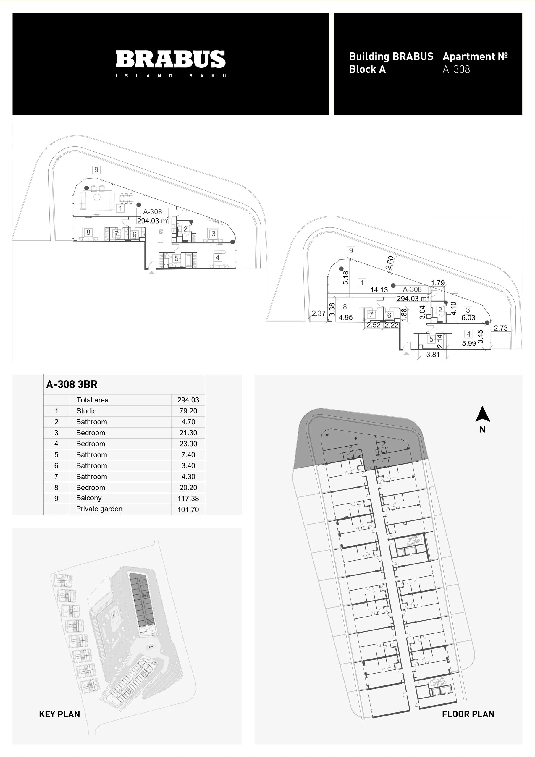 3 yatak odalı daire — Sea Breeze, Bakü, Abşeron — 3/4