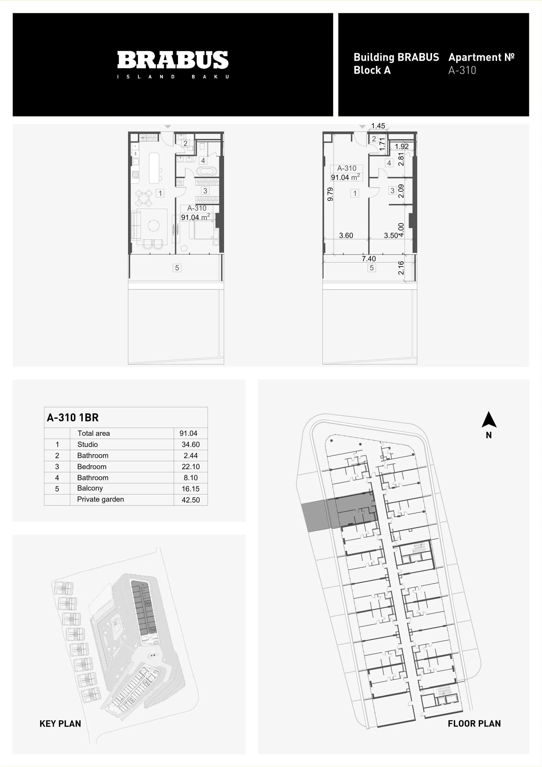1 yatak odalı daire — Sea Breeze, Bakü, Abşeron — 3/4