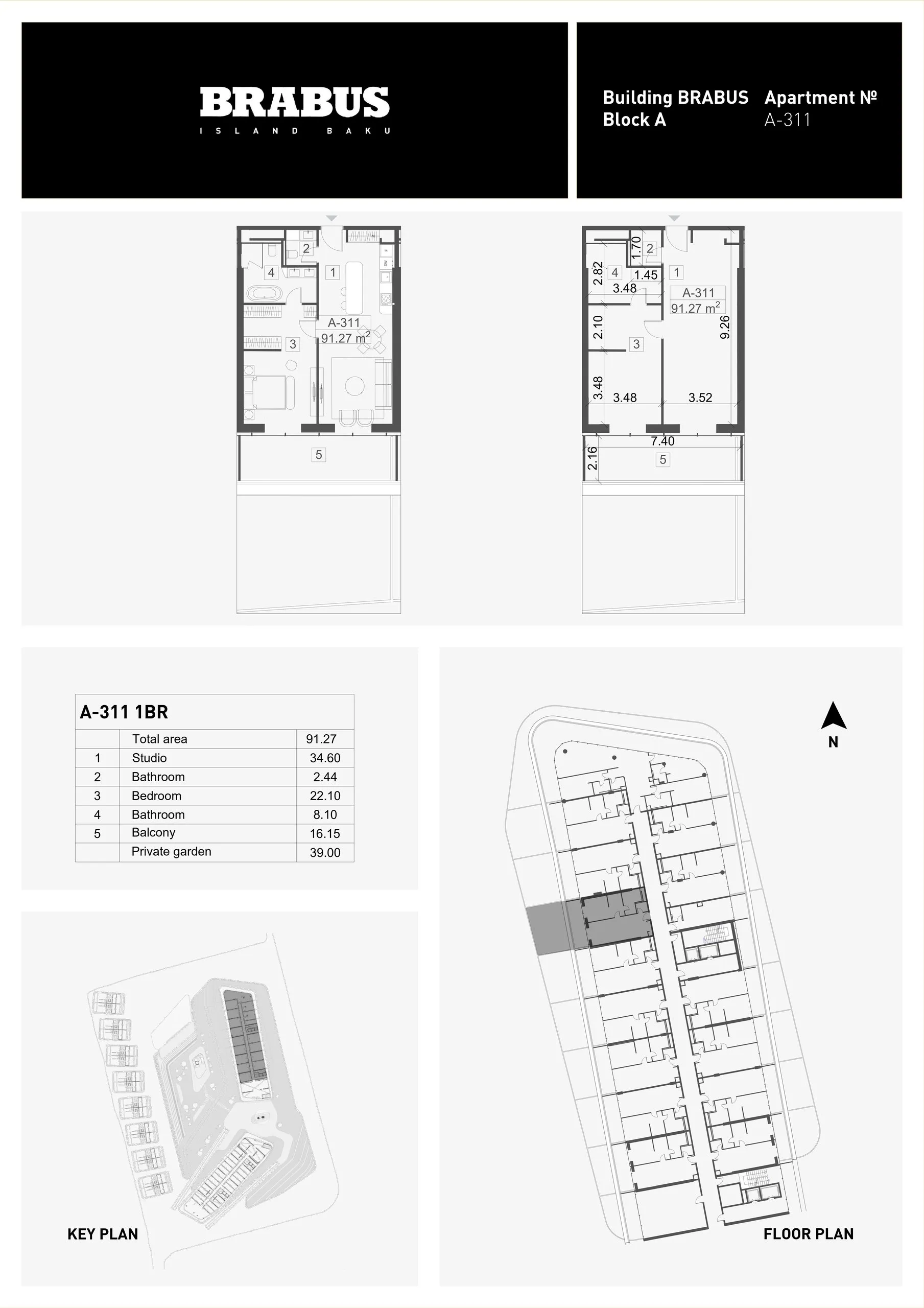 1 yatak odalı daire — Sea Breeze, Bakü, Abşeron — 3/4