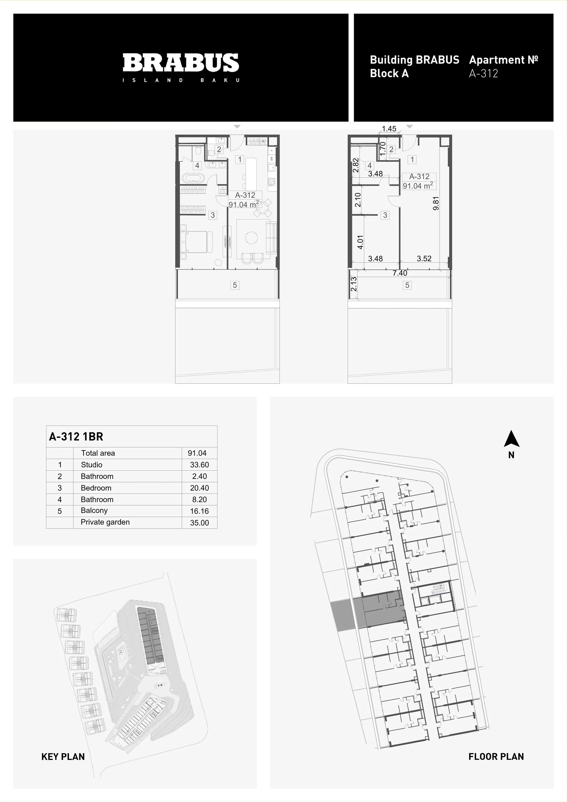 1 yatak odalı daire — Sea Breeze, Bakü, Abşeron — 3/4