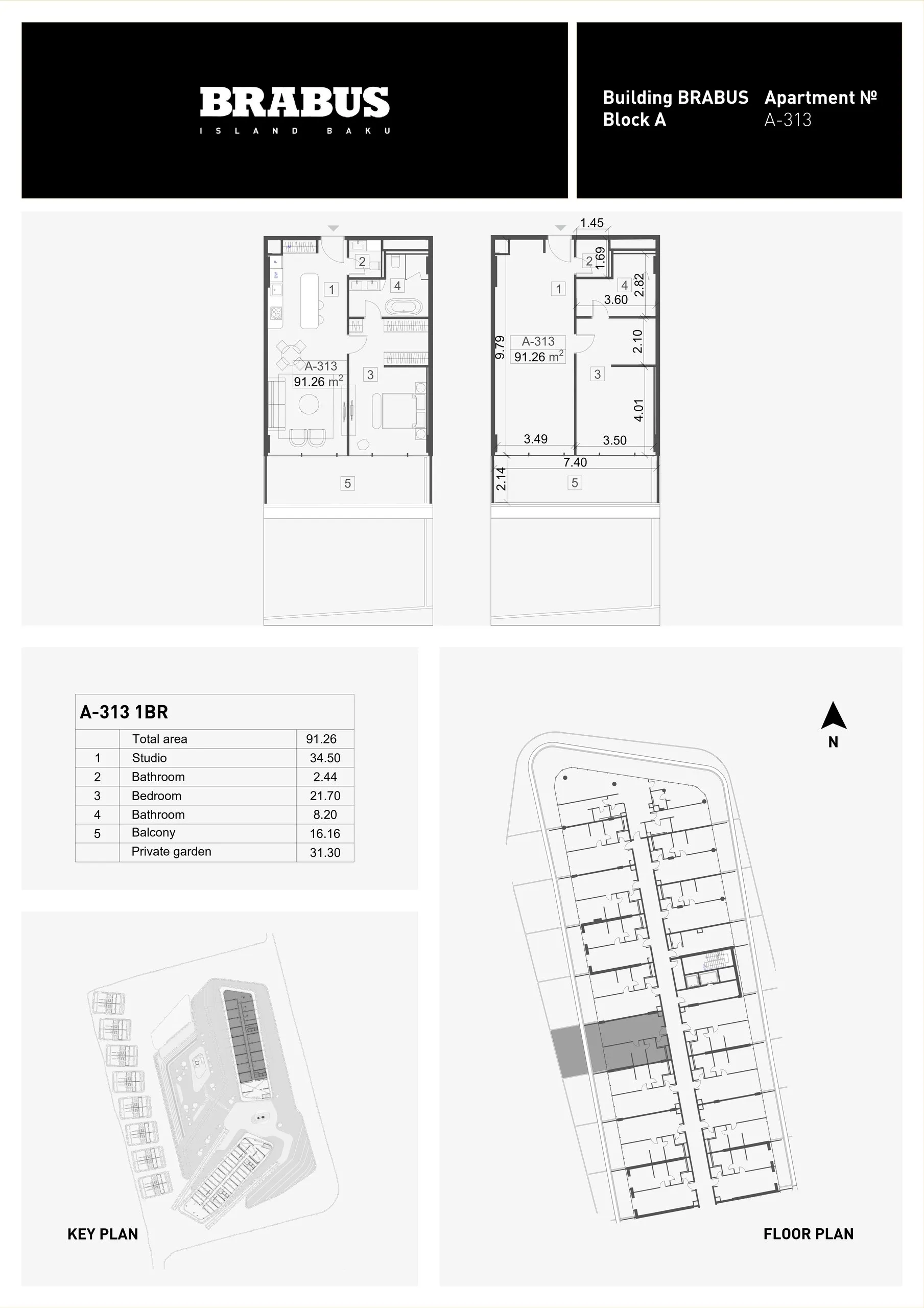 1 yatak odalı daire — Sea Breeze, Bakü, Abşeron — 3/4