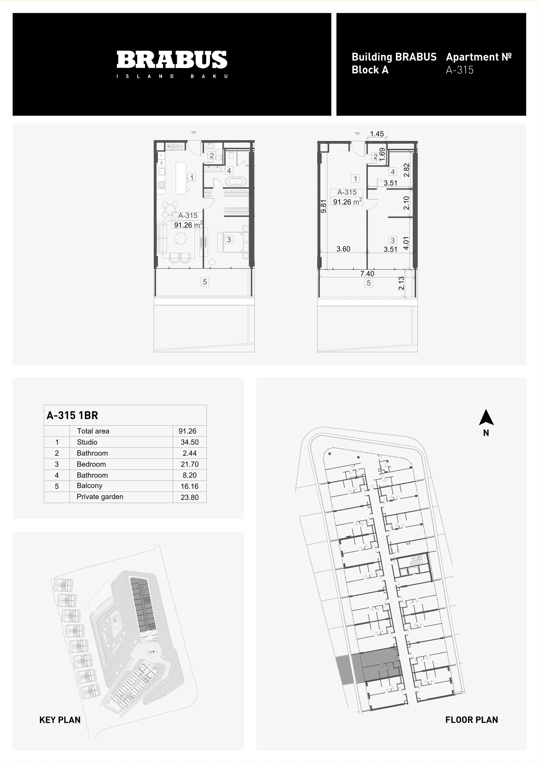 1 yatak odalı daire — Sea Breeze, Bakü, Abşeron — 3/4