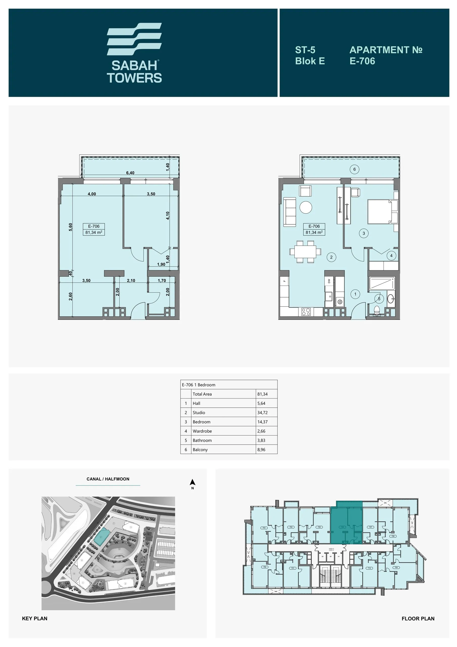 1 yatak odalı daire — Sea Breeze, Bakü, Abşeron — 2/3