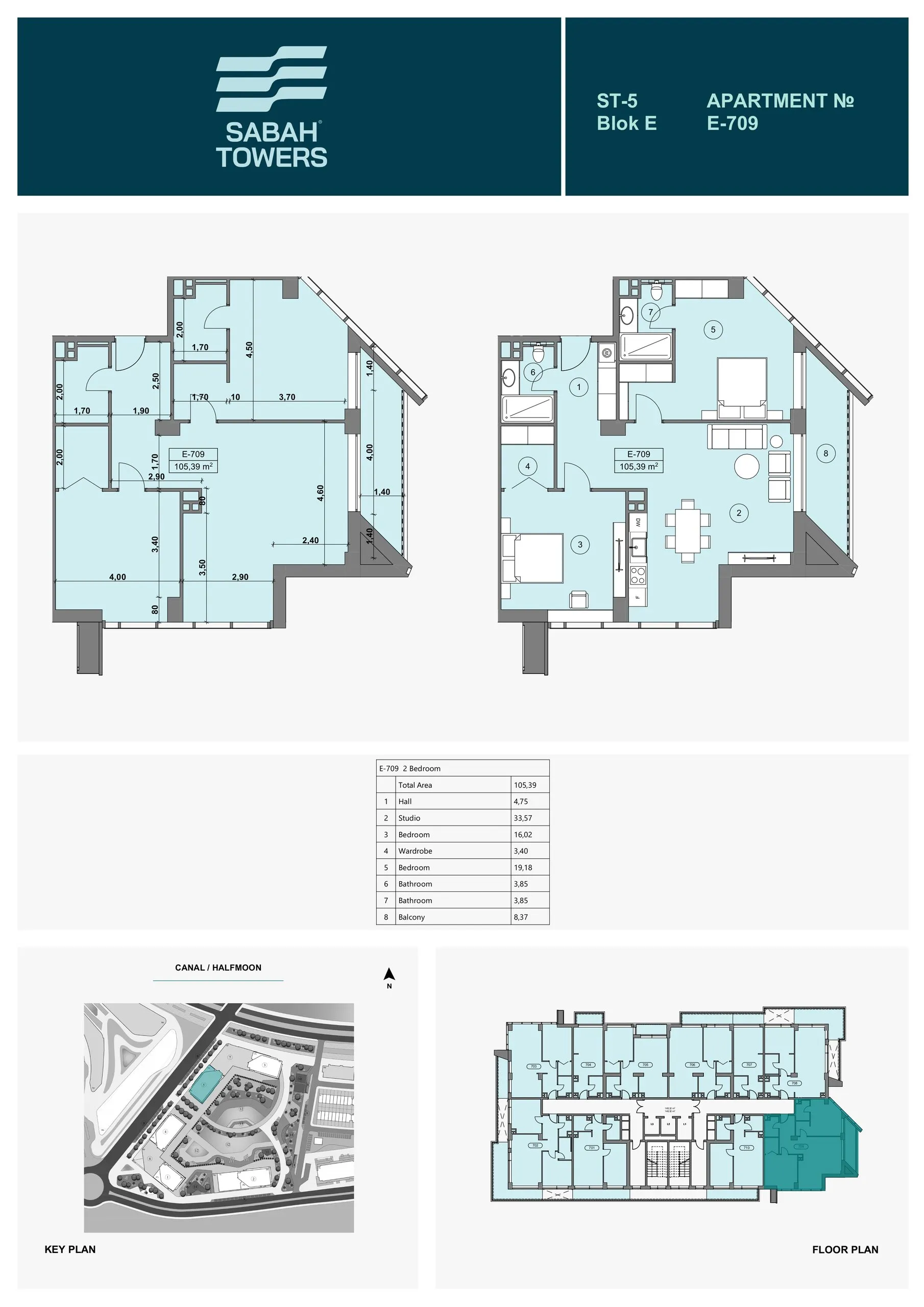 2 yatak odalı daire — Sea Breeze, Bakü, Abşeron — 2/3