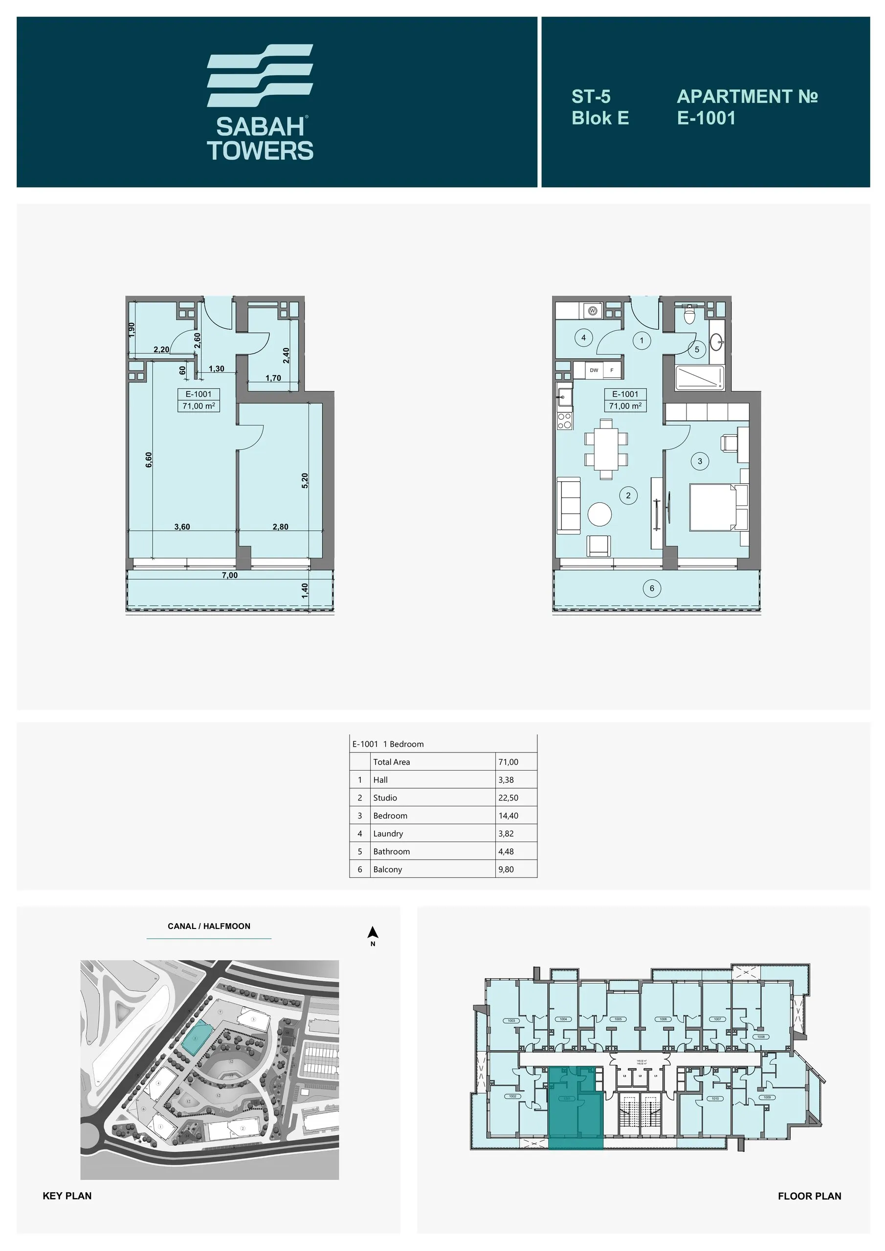 1 yatak odalı daire — Sea Breeze, Bakü, Abşeron — 2/3