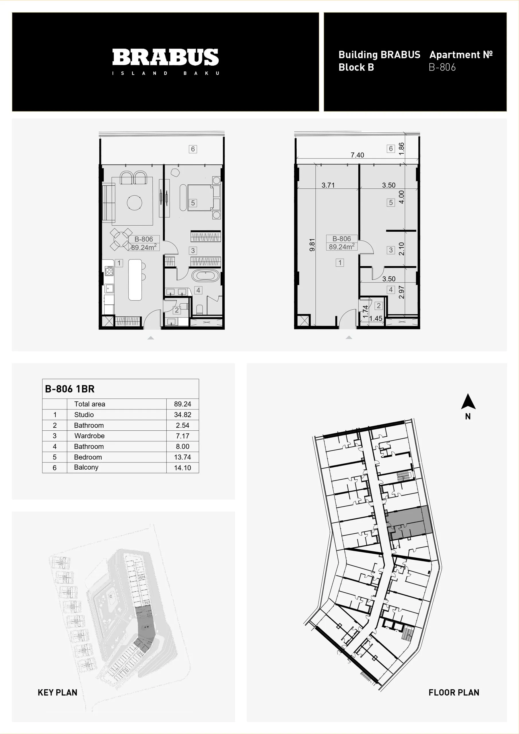 1 yatak odalı daire — Sea Breeze, Bakü, Abşeron — 3/4