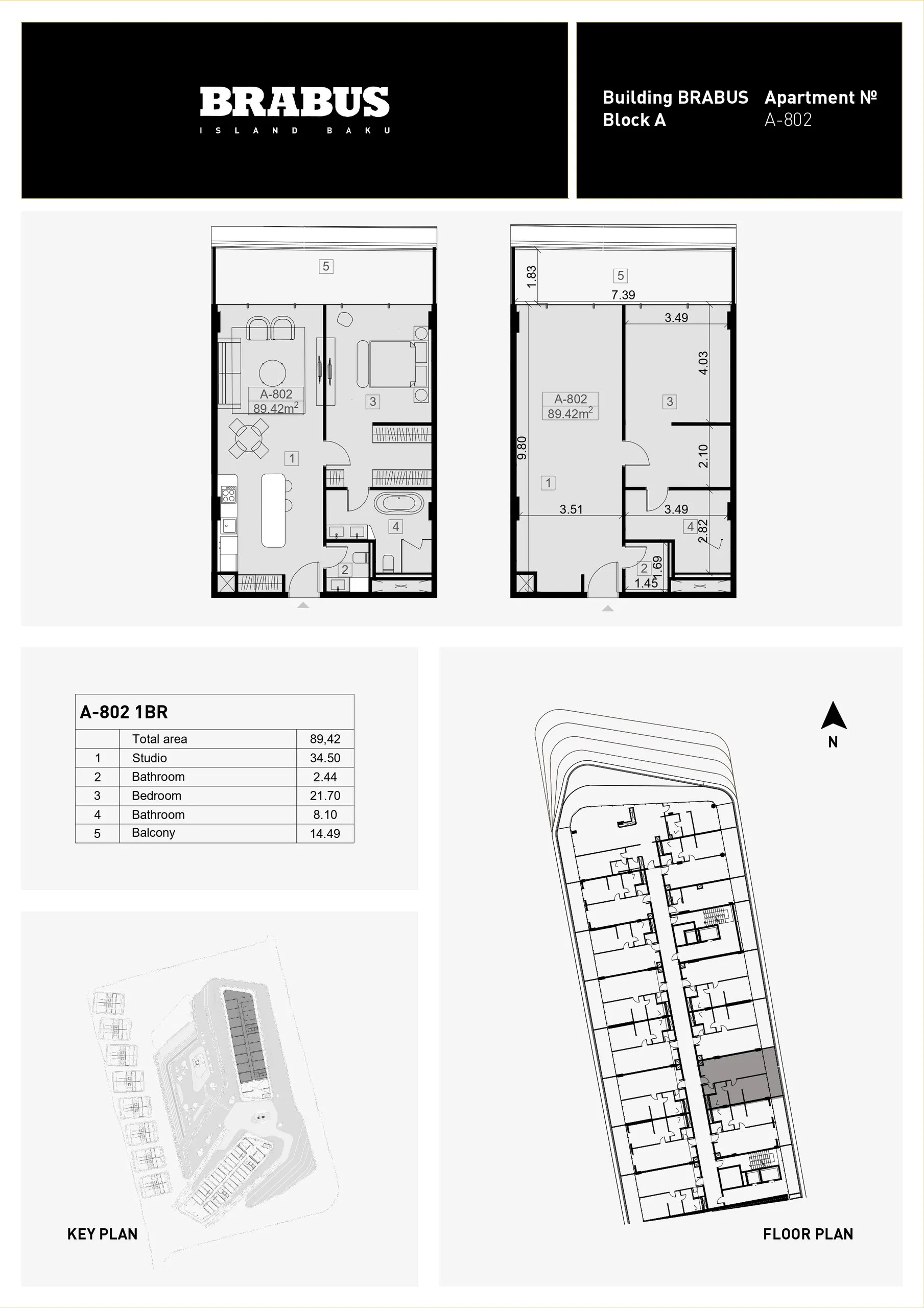 1 yatak odalı daire — Sea Breeze, Bakü, Abşeron — 3/4