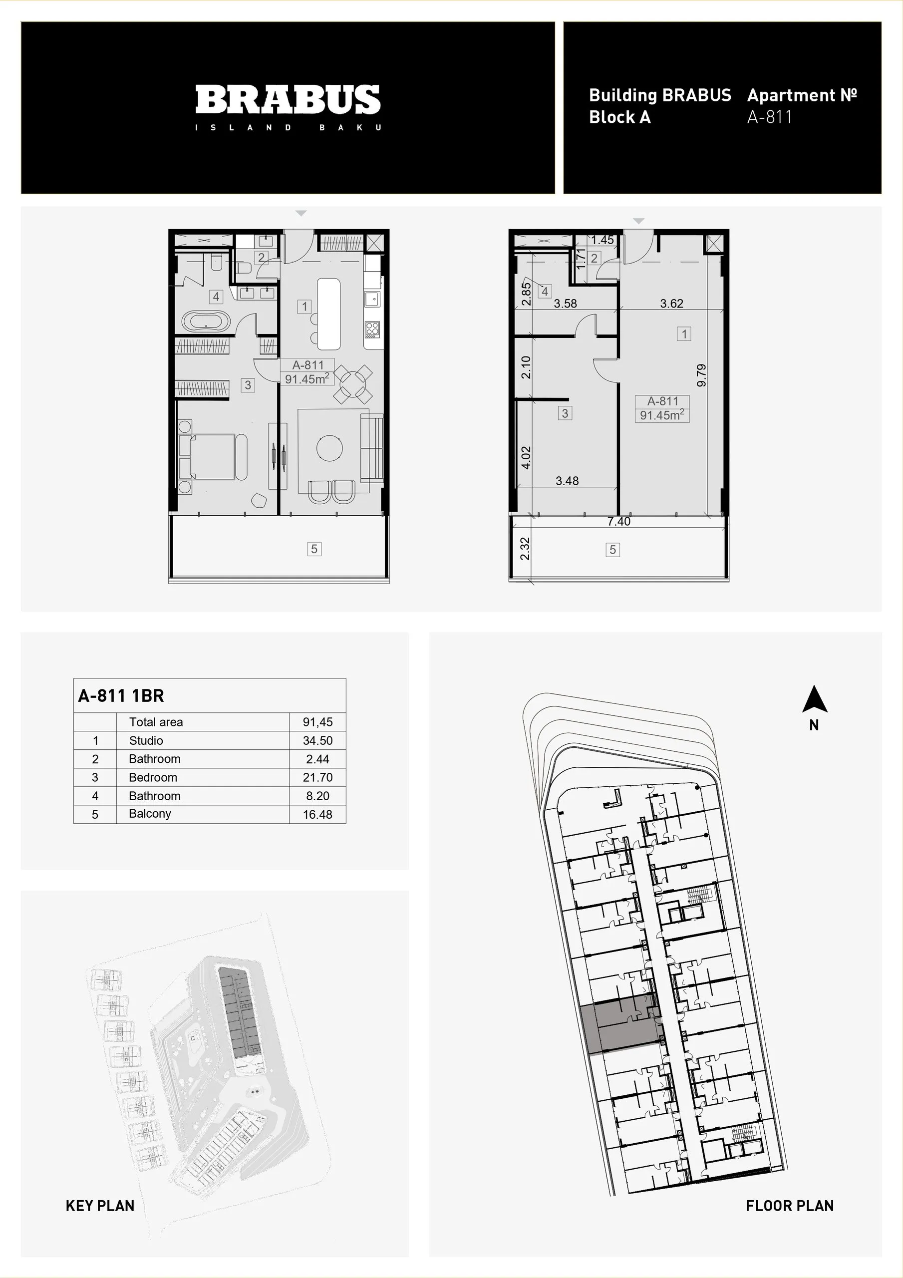1 yatak odalı daire — Sea Breeze, Bakü, Abşeron — 3/4
