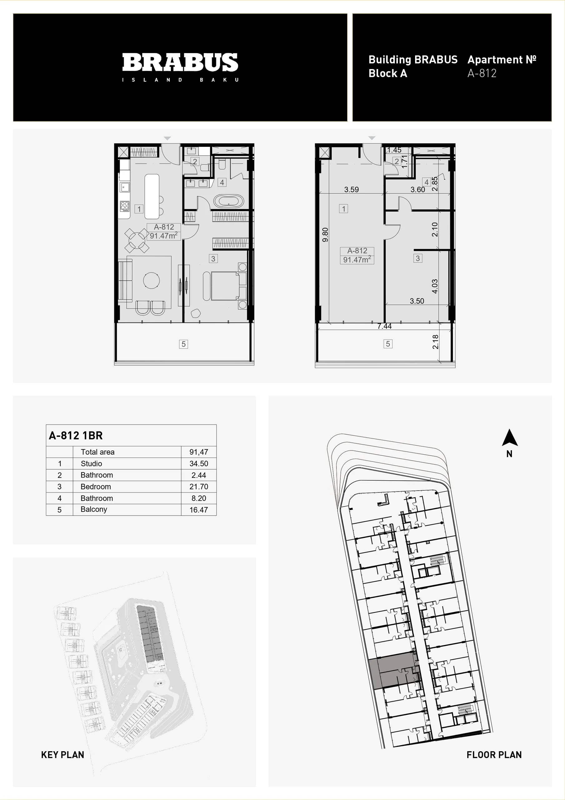 1 yatak odalı daire — Sea Breeze, Bakü, Abşeron — 3/4