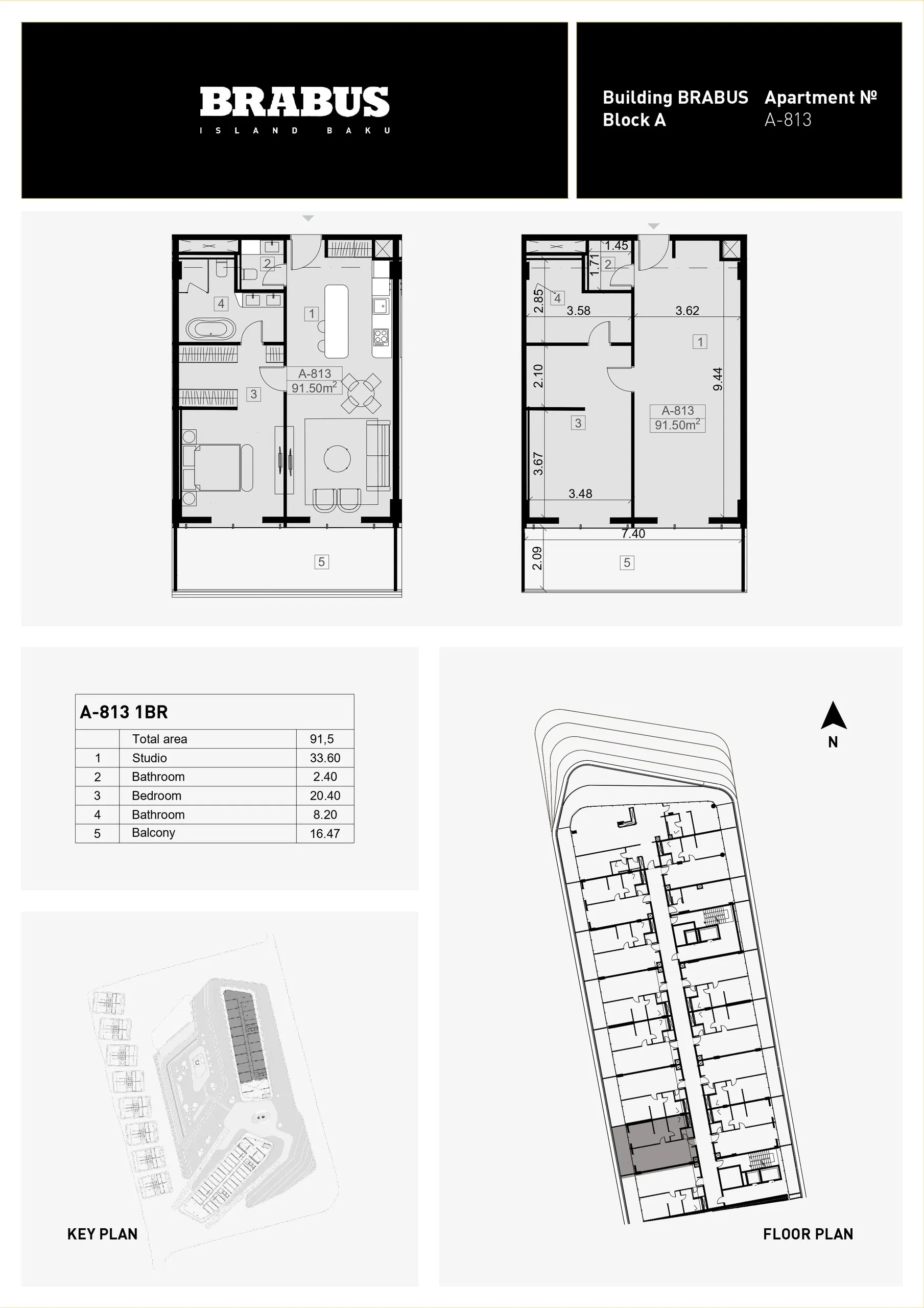 1 yatak odalı daire — Sea Breeze, Bakü, Abşeron — 3/4
