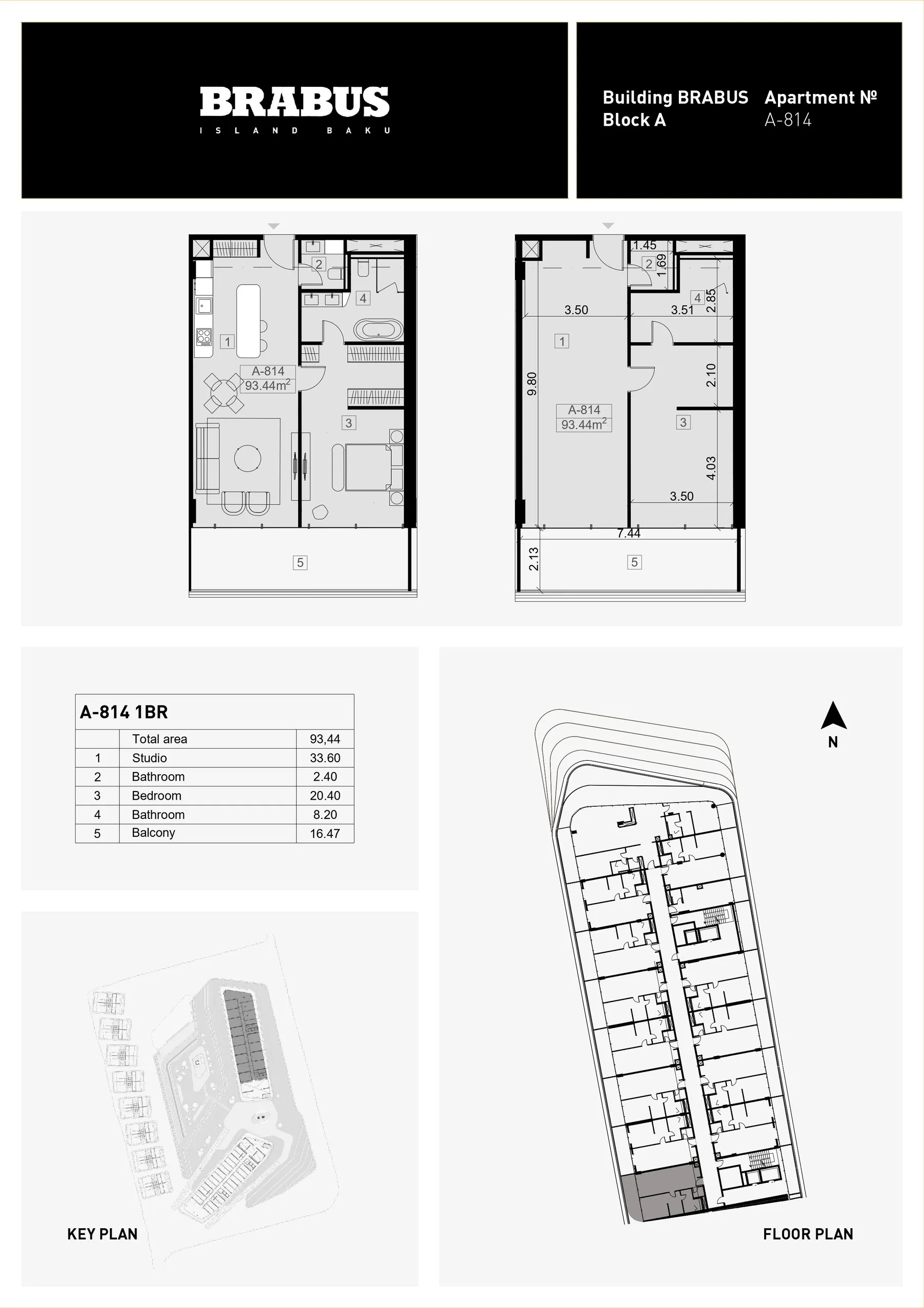 1 yatak odalı daire — Sea Breeze, Bakü, Abşeron — 3/4