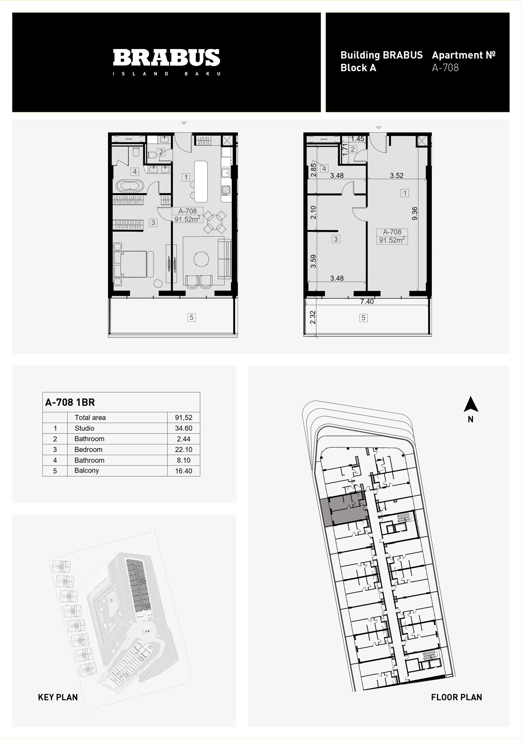 1 yatak odalı daire — Sea Breeze, Bakü, Abşeron — 3/4