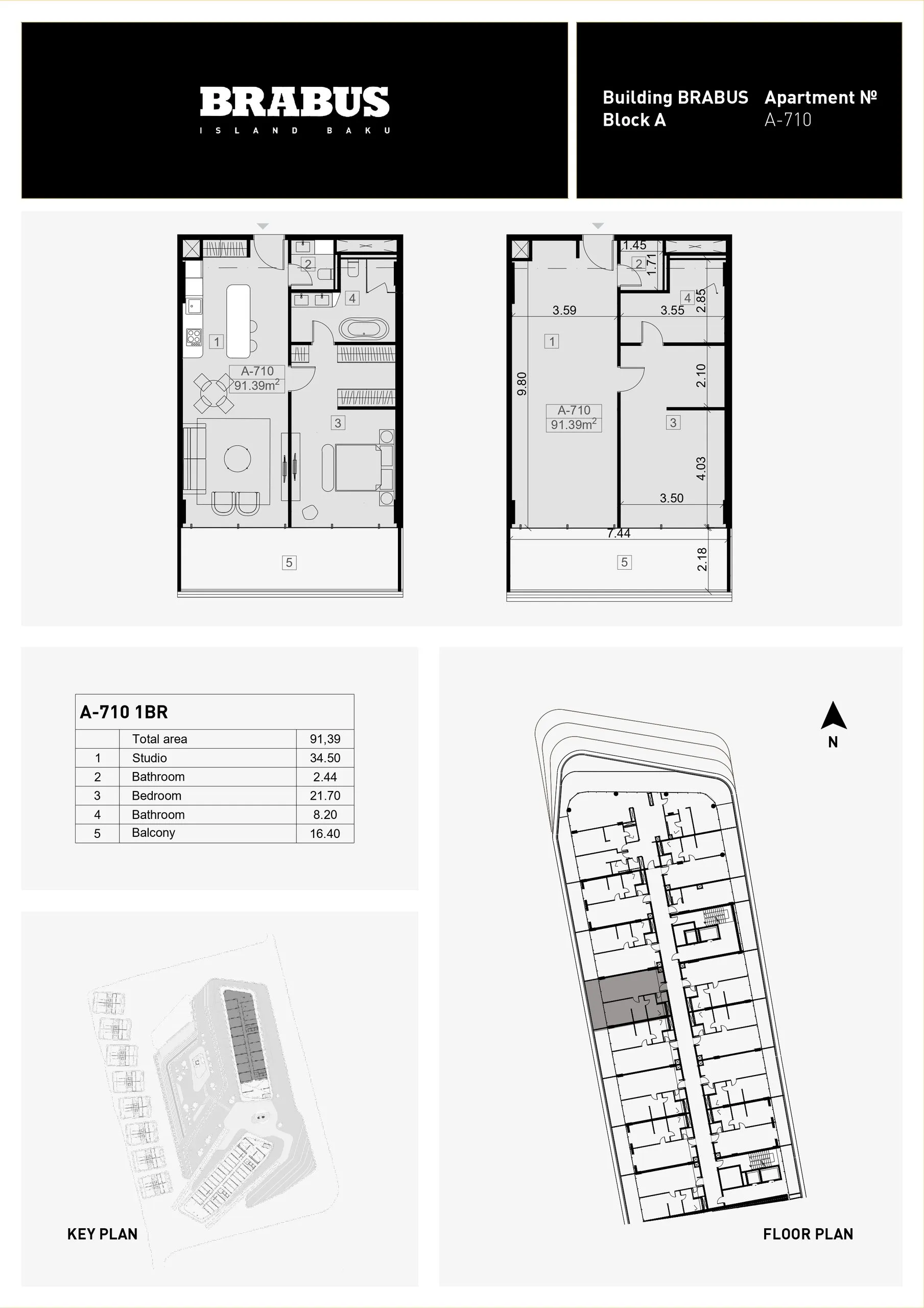 1 yatak odalı daire — Sea Breeze, Bakü, Abşeron — 3/4