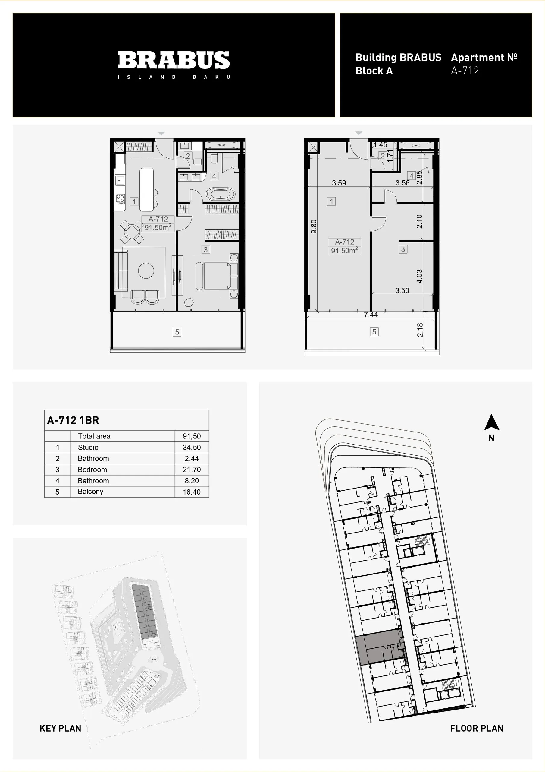 1 yatak odalı daire — Sea Breeze, Bakü, Abşeron — 3/4