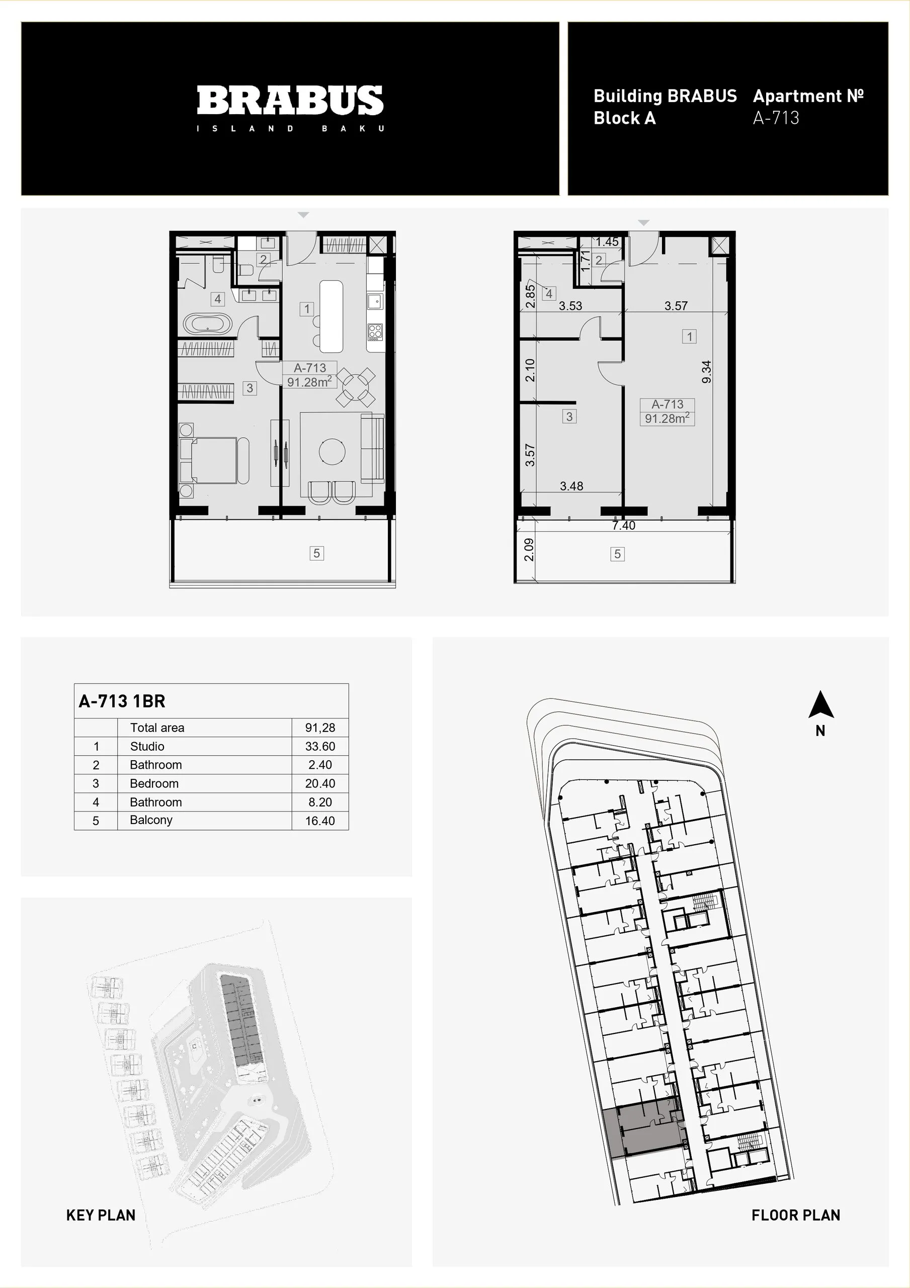 1 yatak odalı daire — Sea Breeze, Bakü, Abşeron — 3/4