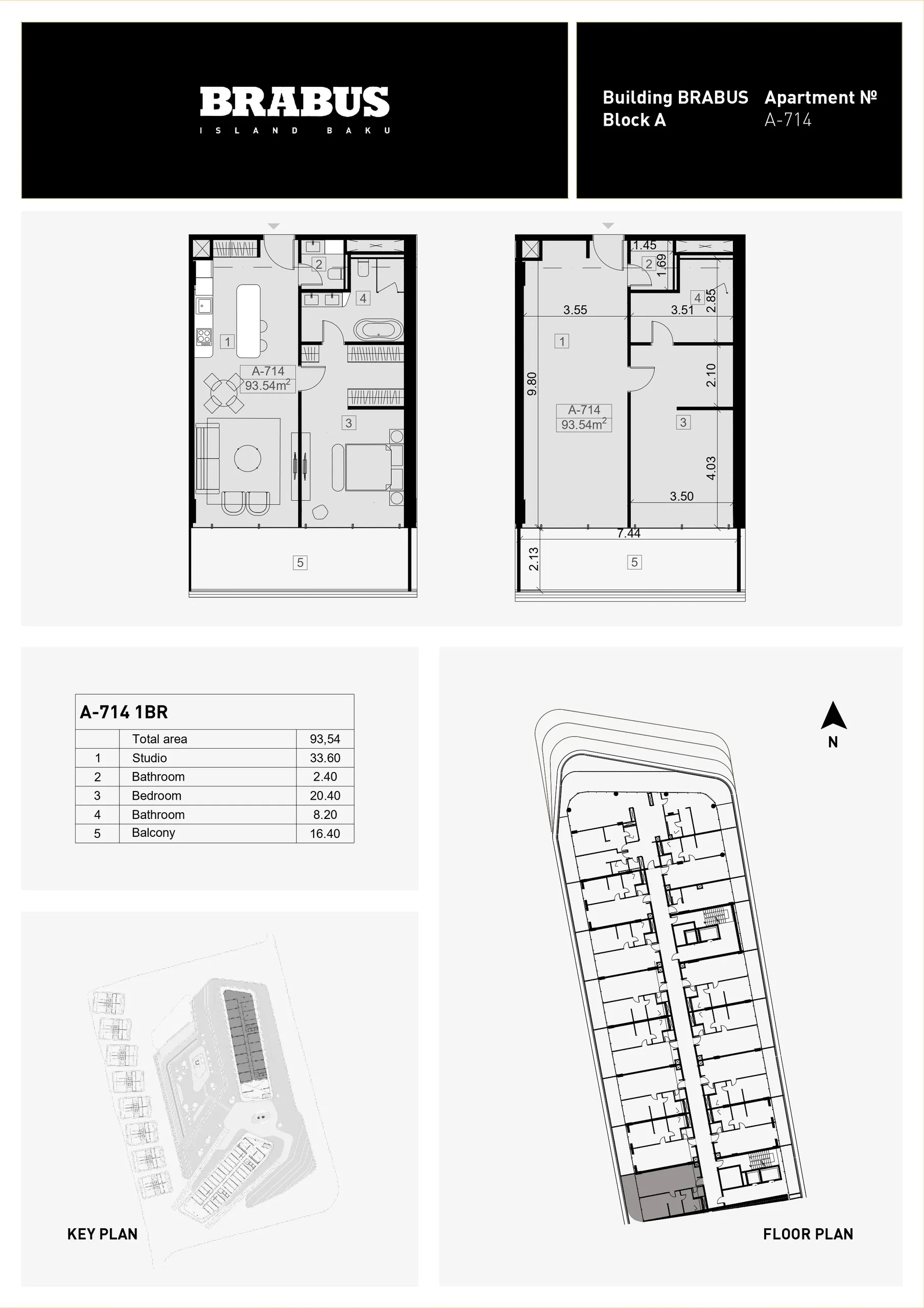 1 yatak odalı daire — Sea Breeze, Bakü, Abşeron — 3/4