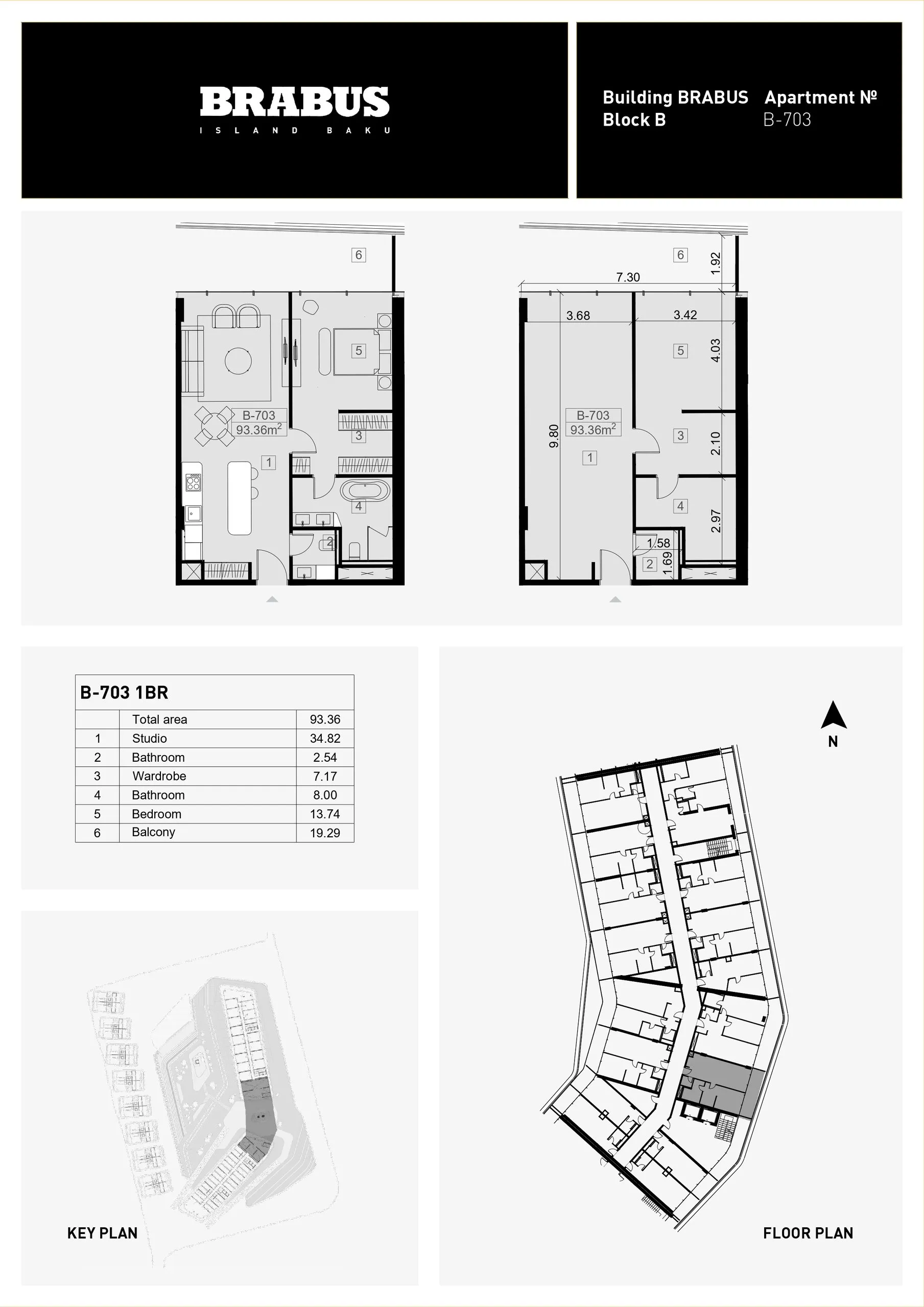 1 yatak odalı daire — Sea Breeze, Bakü, Abşeron — 3/4