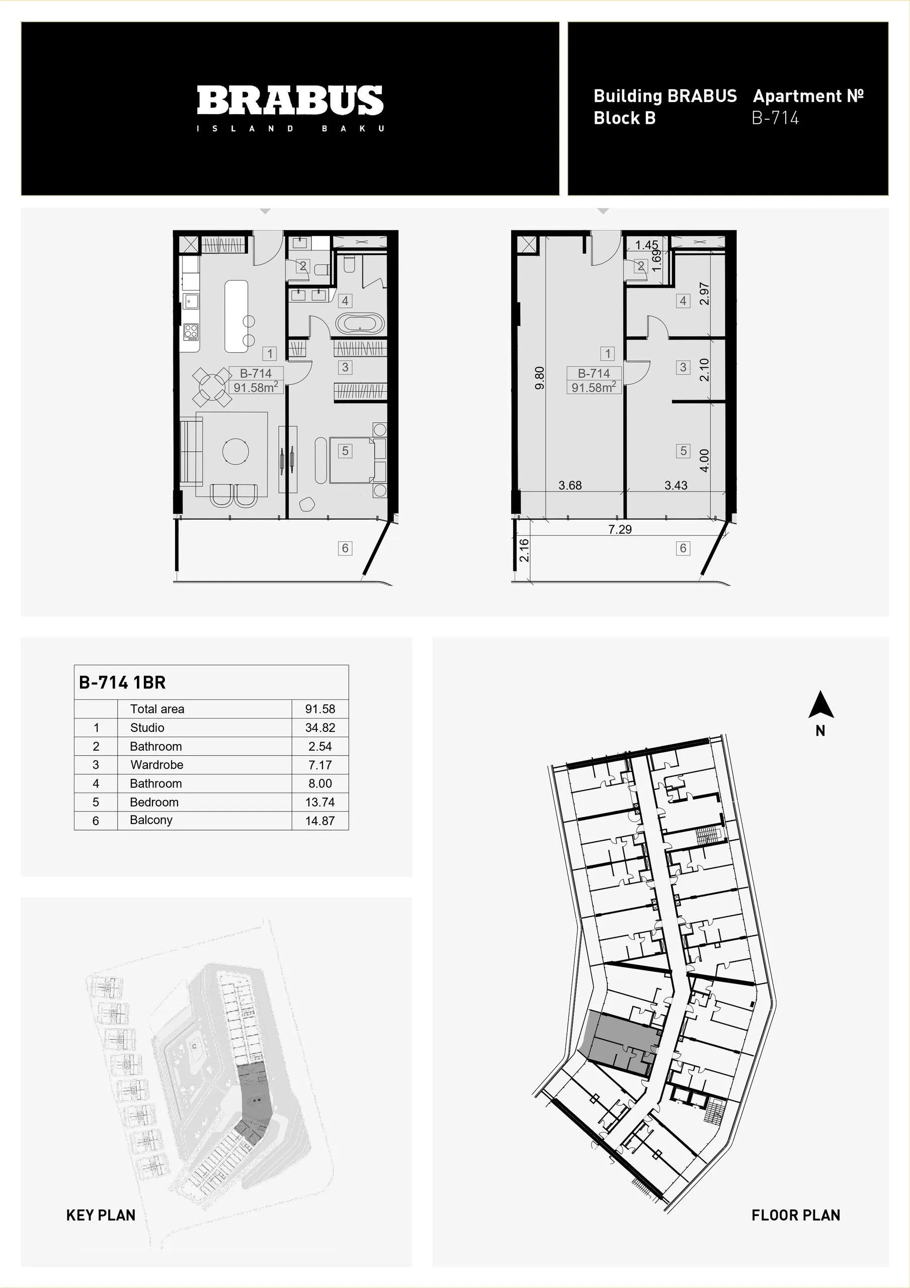 1 yatak odalı daire — Sea Breeze, Bakü, Abşeron — 3/4