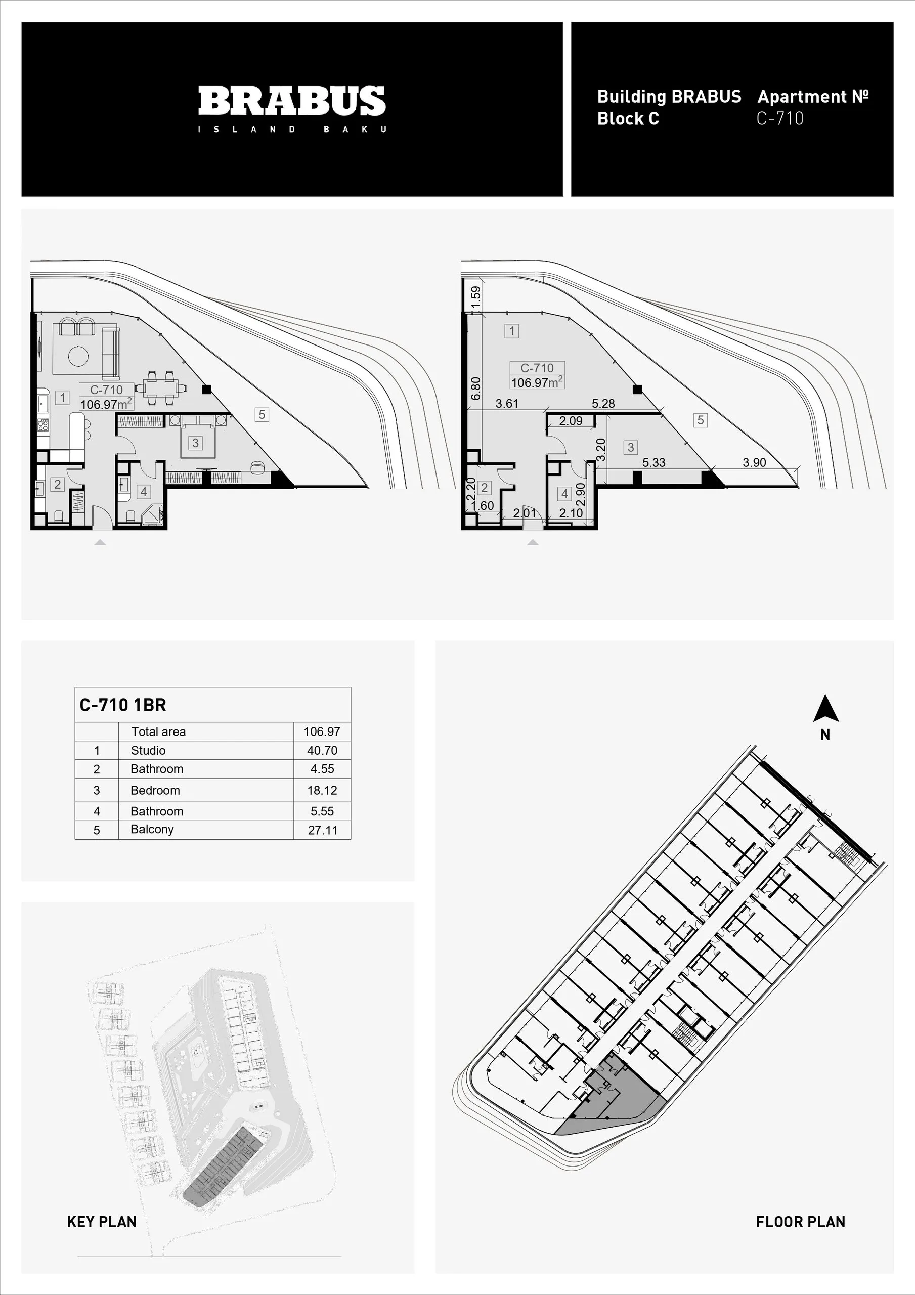 1 yatak odalı daire — Sea Breeze, Bakü, Abşeron — 3/4