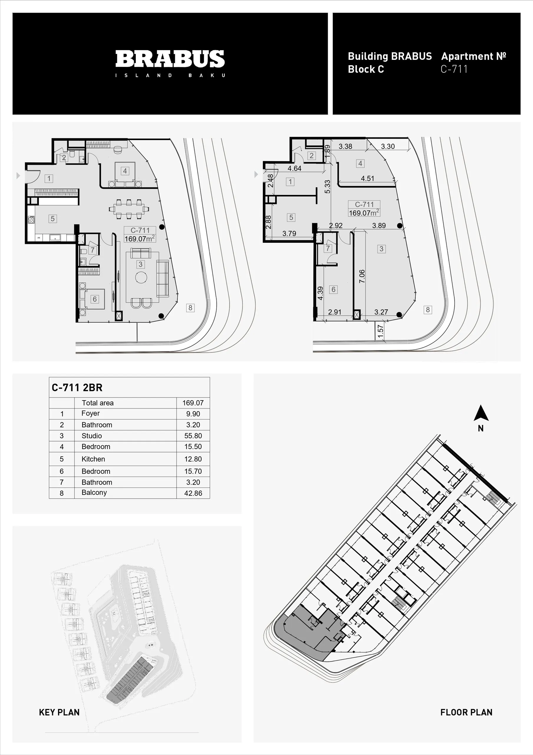 2 yatak odalı daire — Sea Breeze, Bakü, Abşeron — 3/4