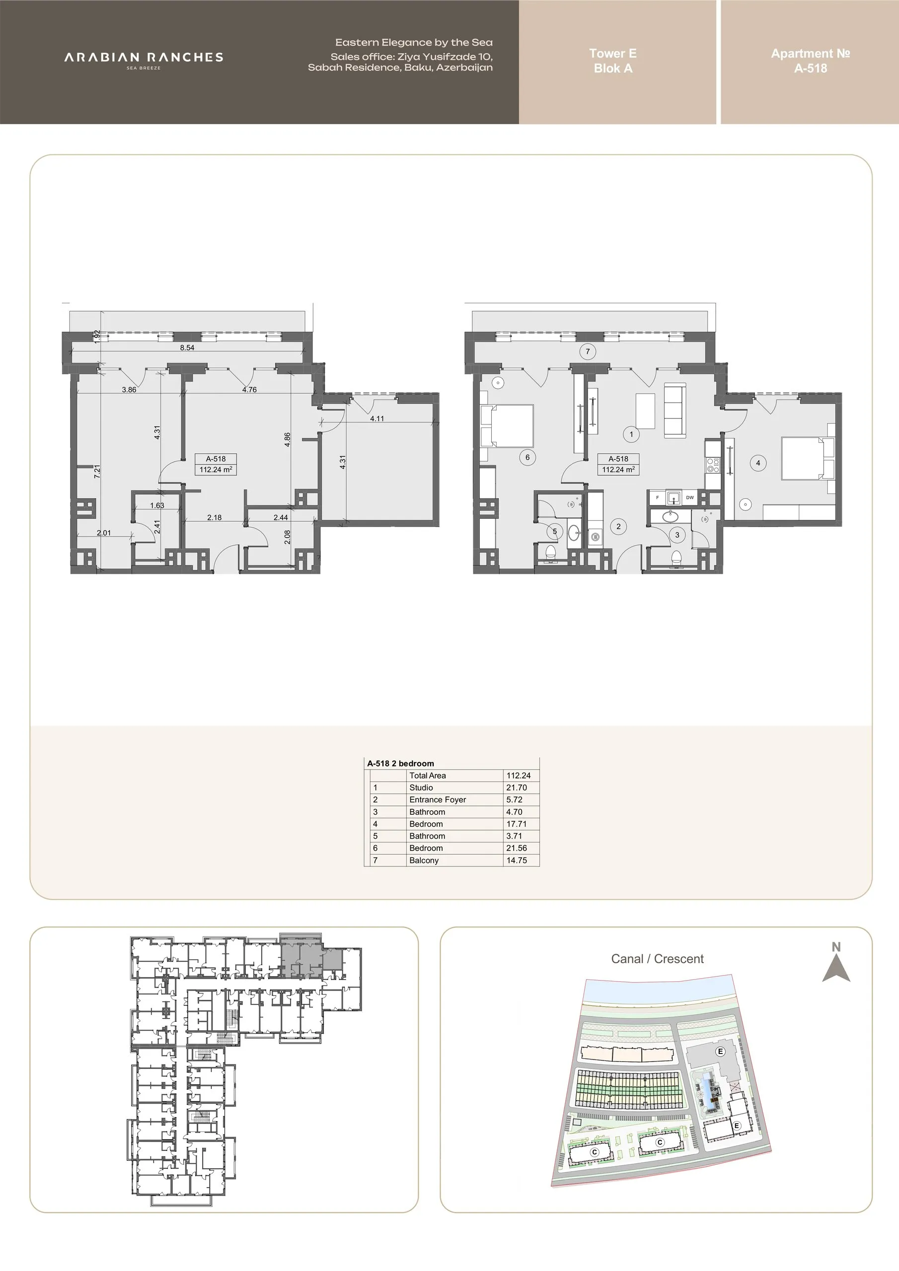 2 yatak odalı daire — Sea Breeze, Bakü, Abşeron — 2/3