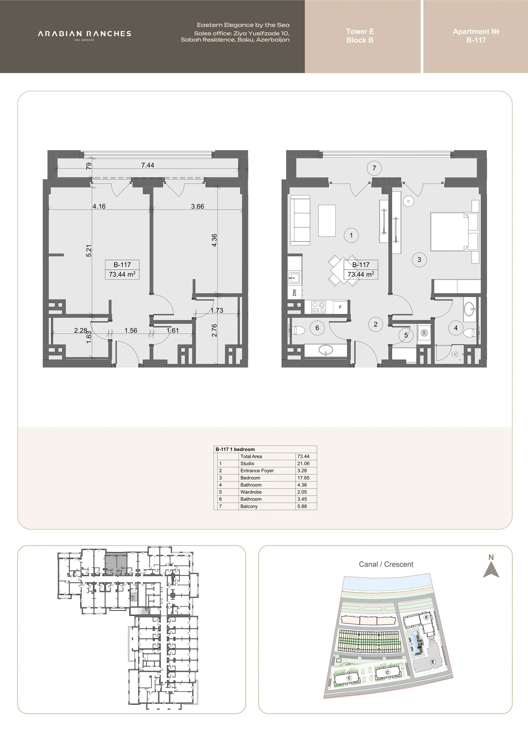 1 yatak odalı daire — Sea Breeze, Bakü, Abşeron — 2/3