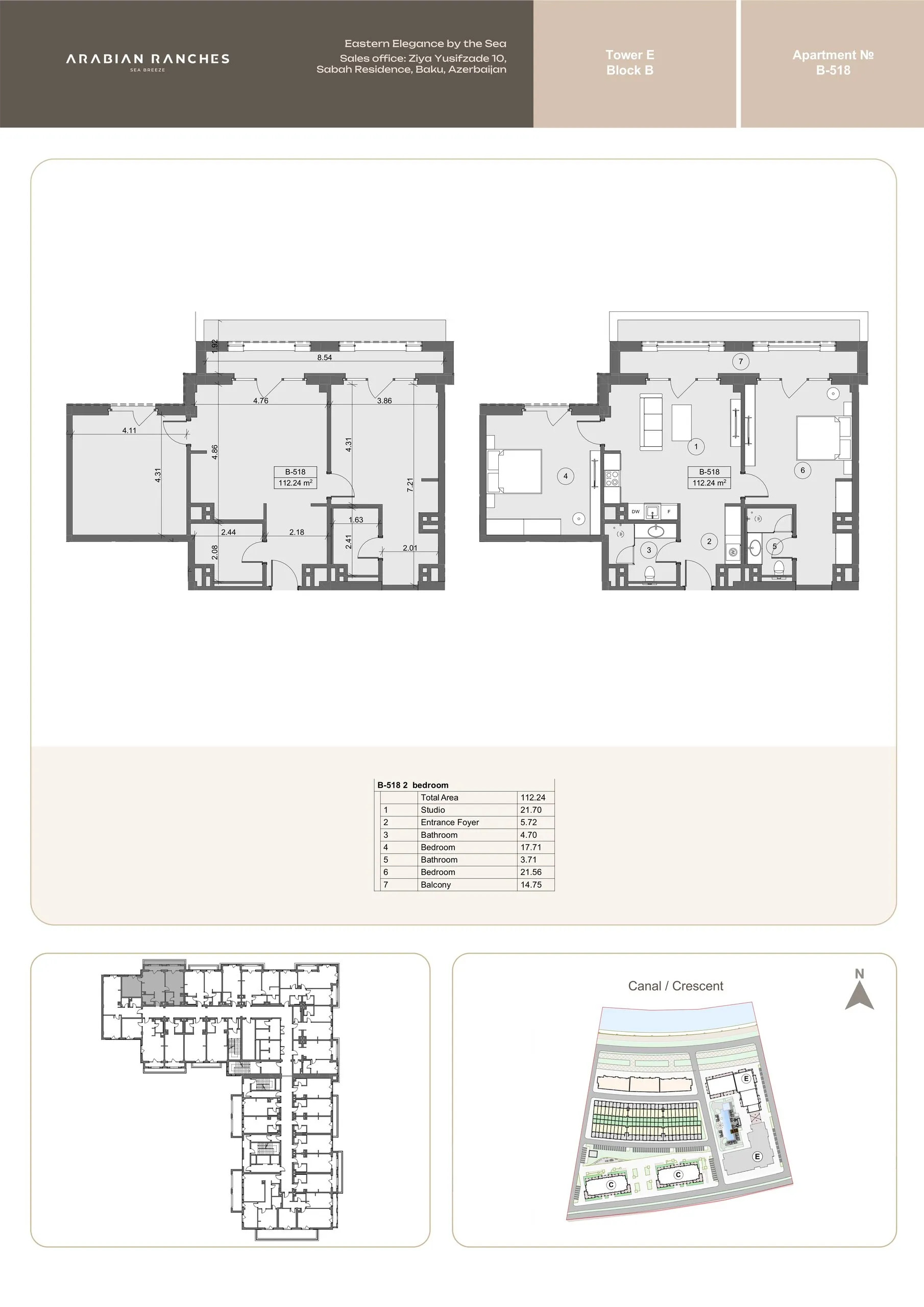 2 yatak odalı daire — Sea Breeze, Bakü, Abşeron — 2/3