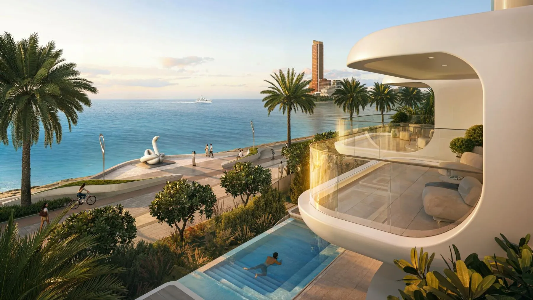Luxe wooncomplex Oystra Tower C op het pittoreske eiland Al Maryan! Volledig, 1 slaapkamer, 77 m²