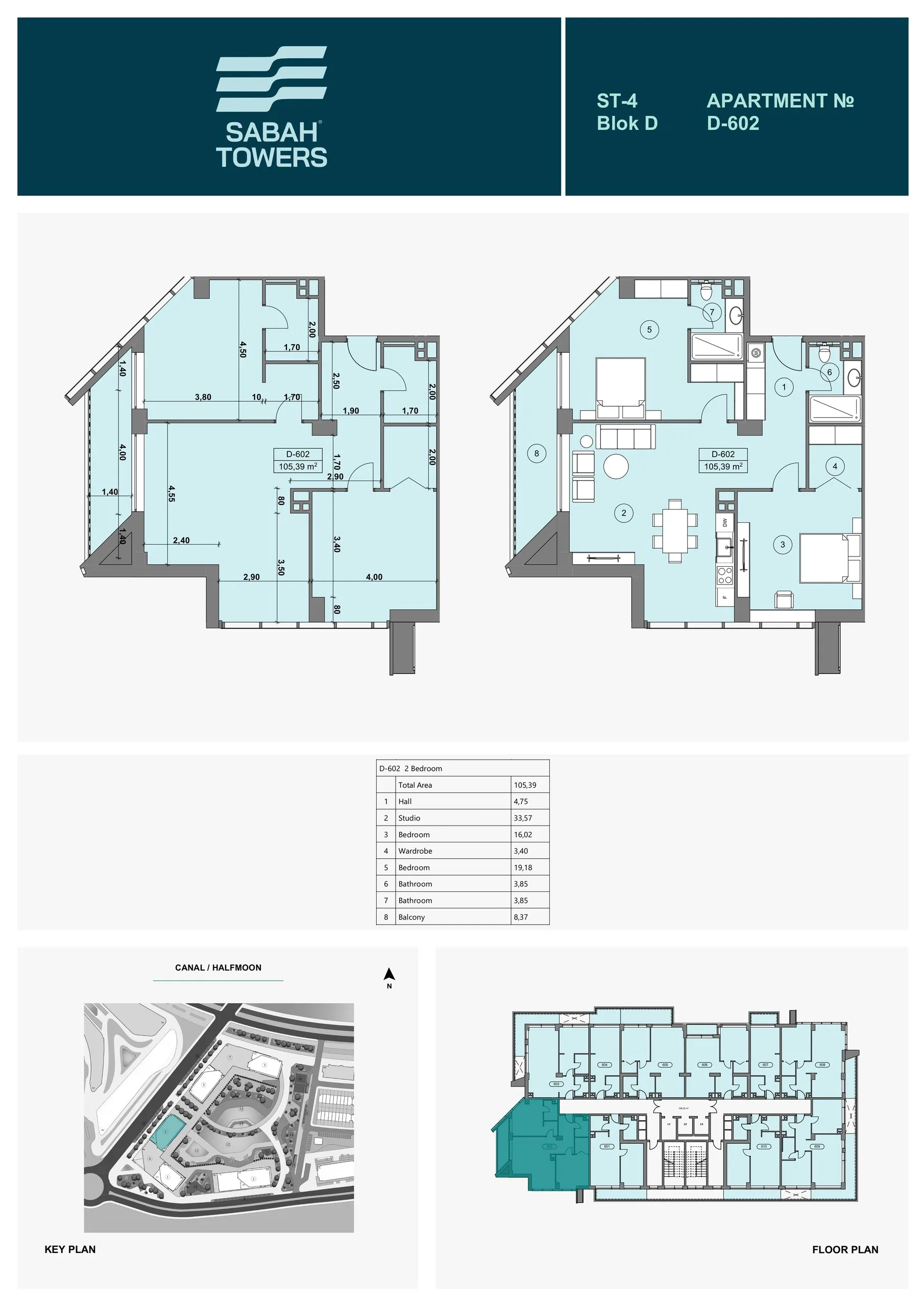 2 yatak odalı daire — Sea Breeze, Bakü, Abşeron — 2/3