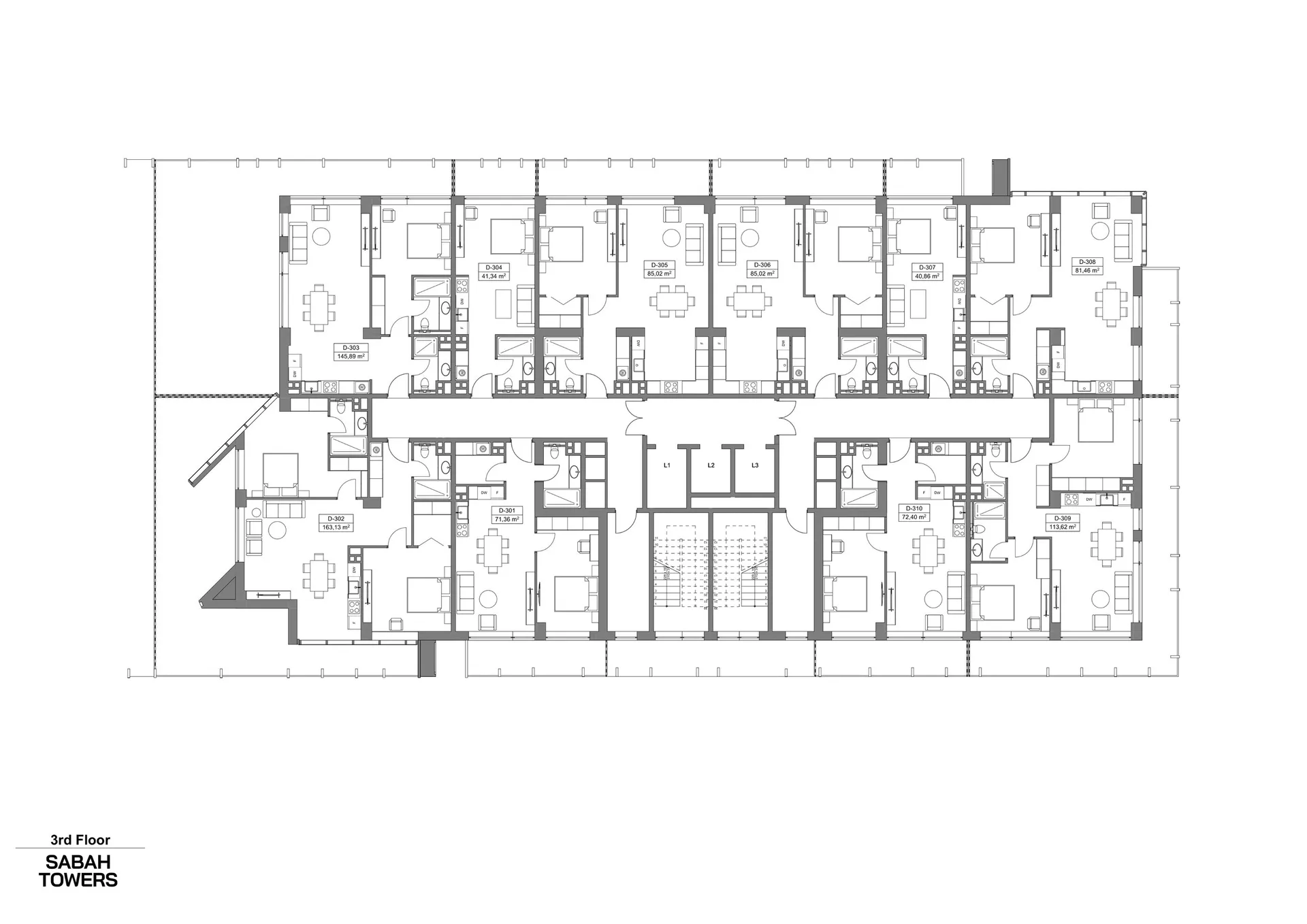 1 yatak odalı daire — Sea Breeze, Bakü, Abşeron — 3/3
