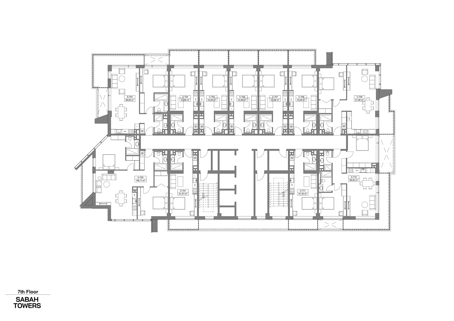 1 yatak odalı daire — Sea Breeze, Bakü, Abşeron — 3/3