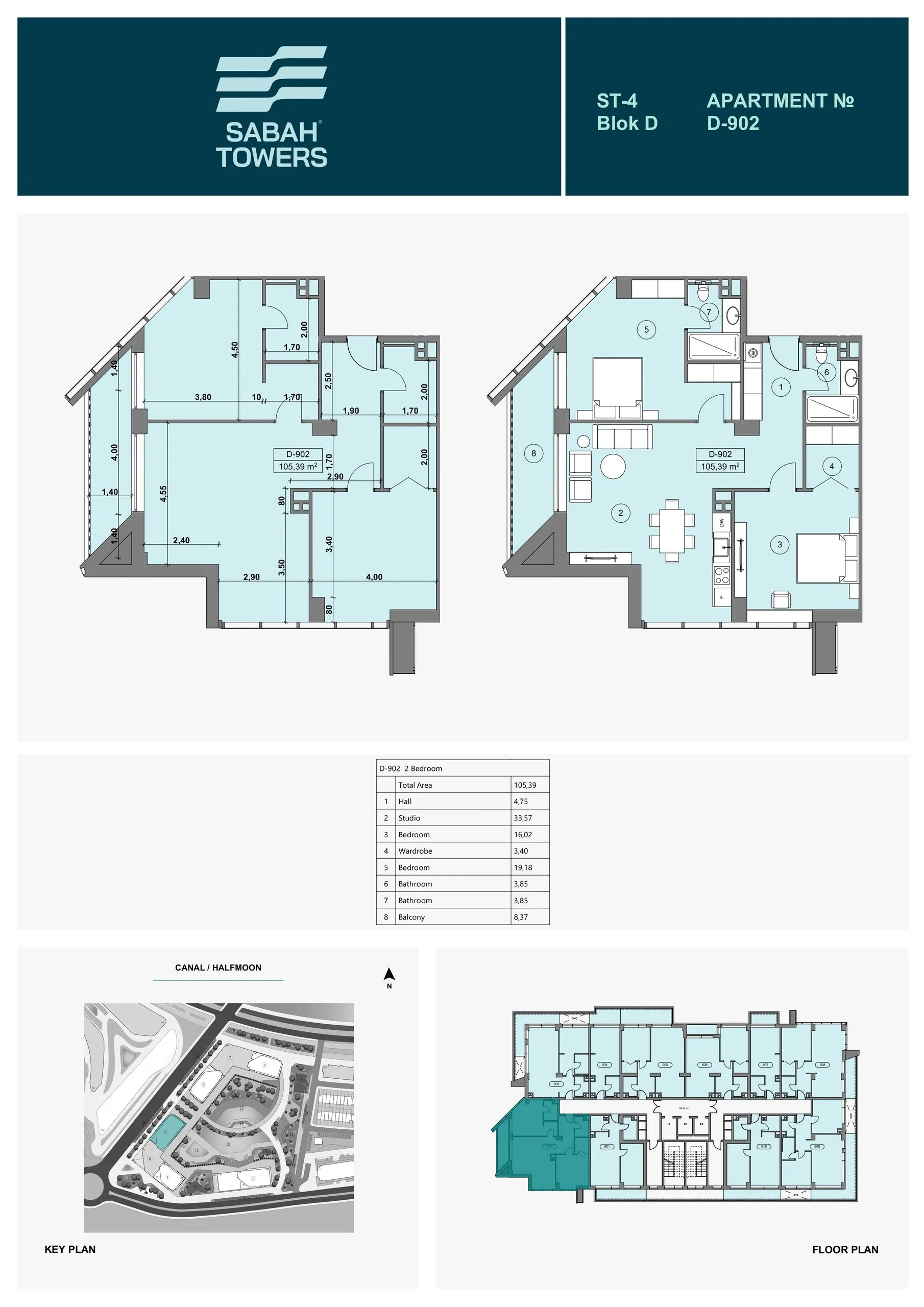2 yatak odalı daire — Sea Breeze, Bakü, Abşeron — 2/3