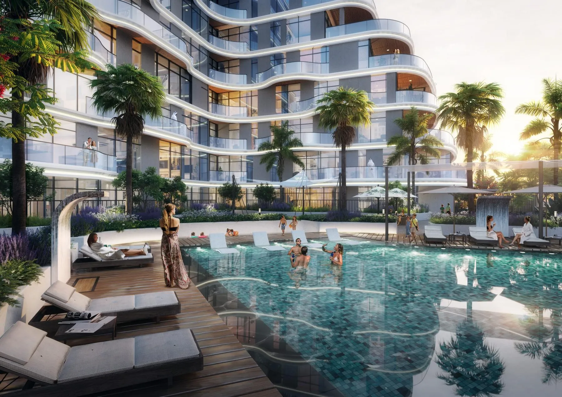 Luxe appartement in het Zephyra Residences-complex op de pittoreske Dubai-eilanden, 1 slaapkamers, 73 m²