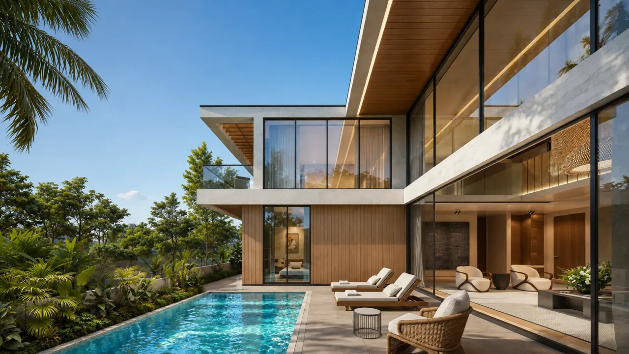 Villas with mountain panorama in the center of Phuket, 4 bedrooms, 355.4 m²