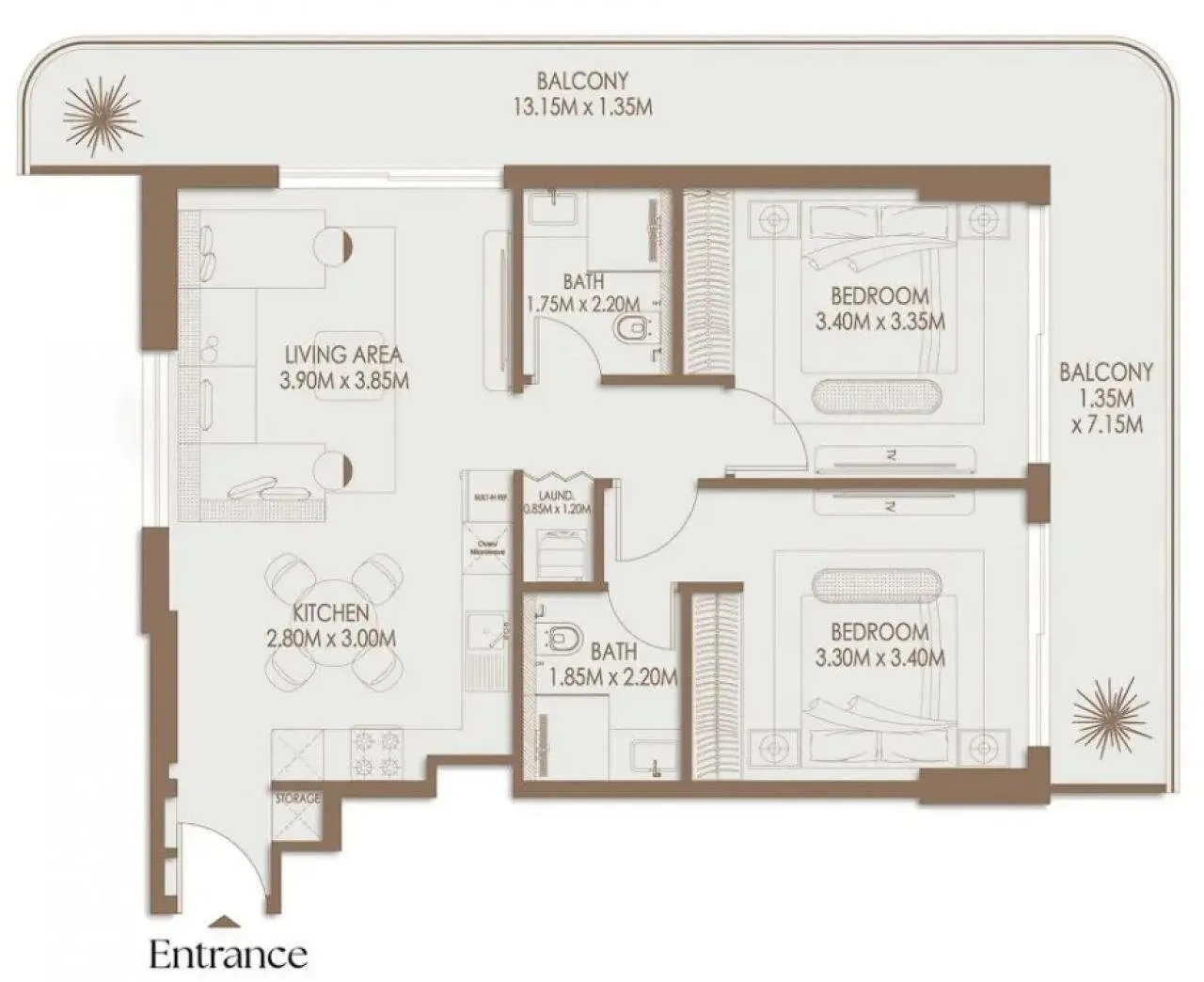 Appartement met 2 slaapkamers te koop in Dubai Land — 17/17