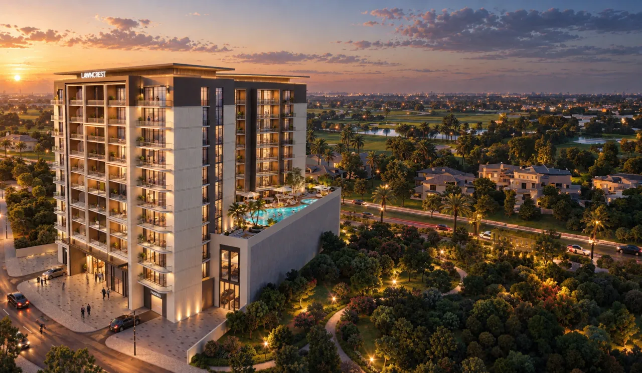 Жизнь с видом на гольф-поля Jumeirah Golf Estates!Зеленые пейзажи за окном, прос, 1 BR, 60 m²