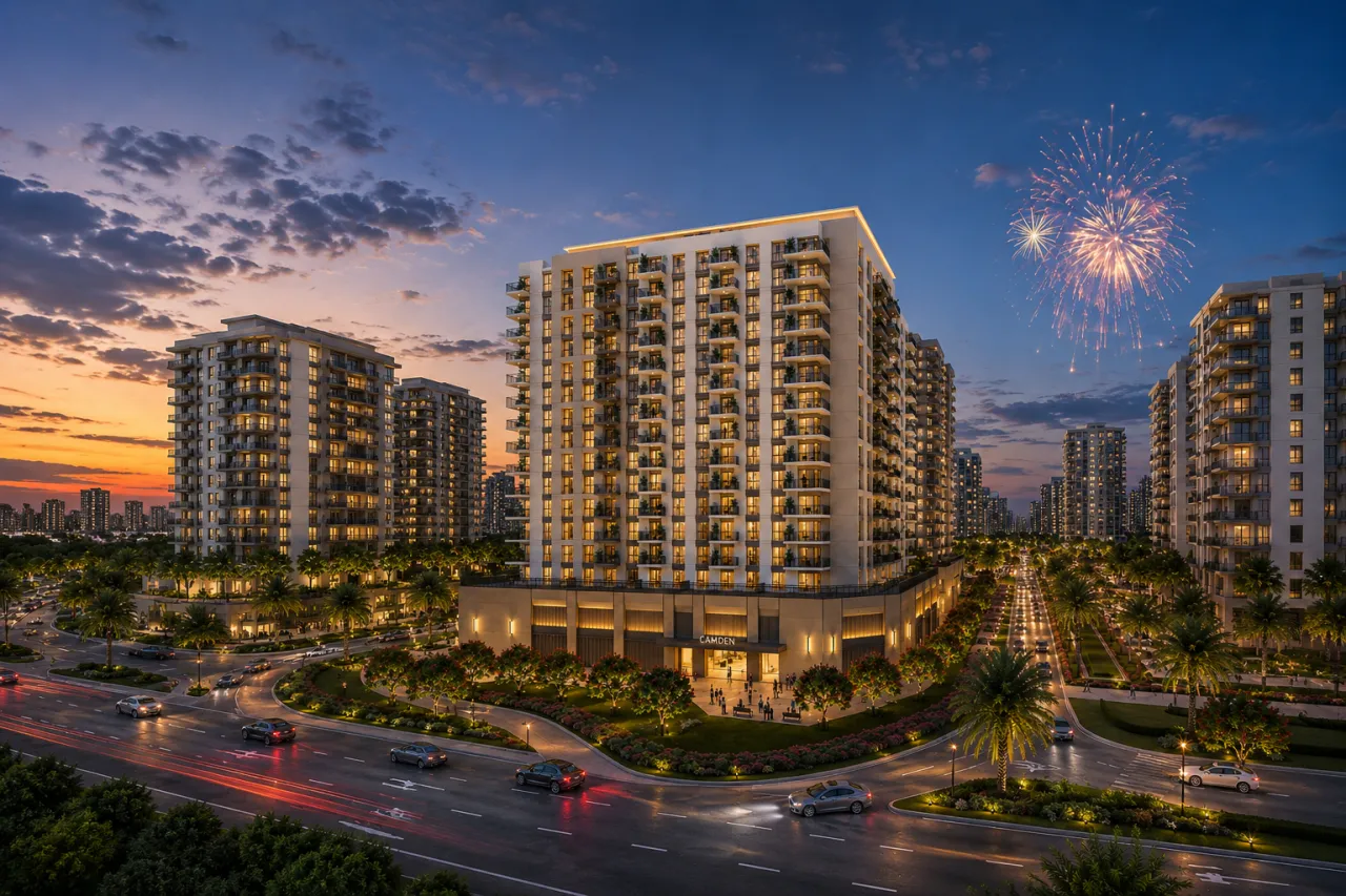 Kent Meydanı bölgesindeki yeni Camden konut kompleksindeki daireler! Tam aile altyapısı! Central Park, 2 yatak odası, 62 m²